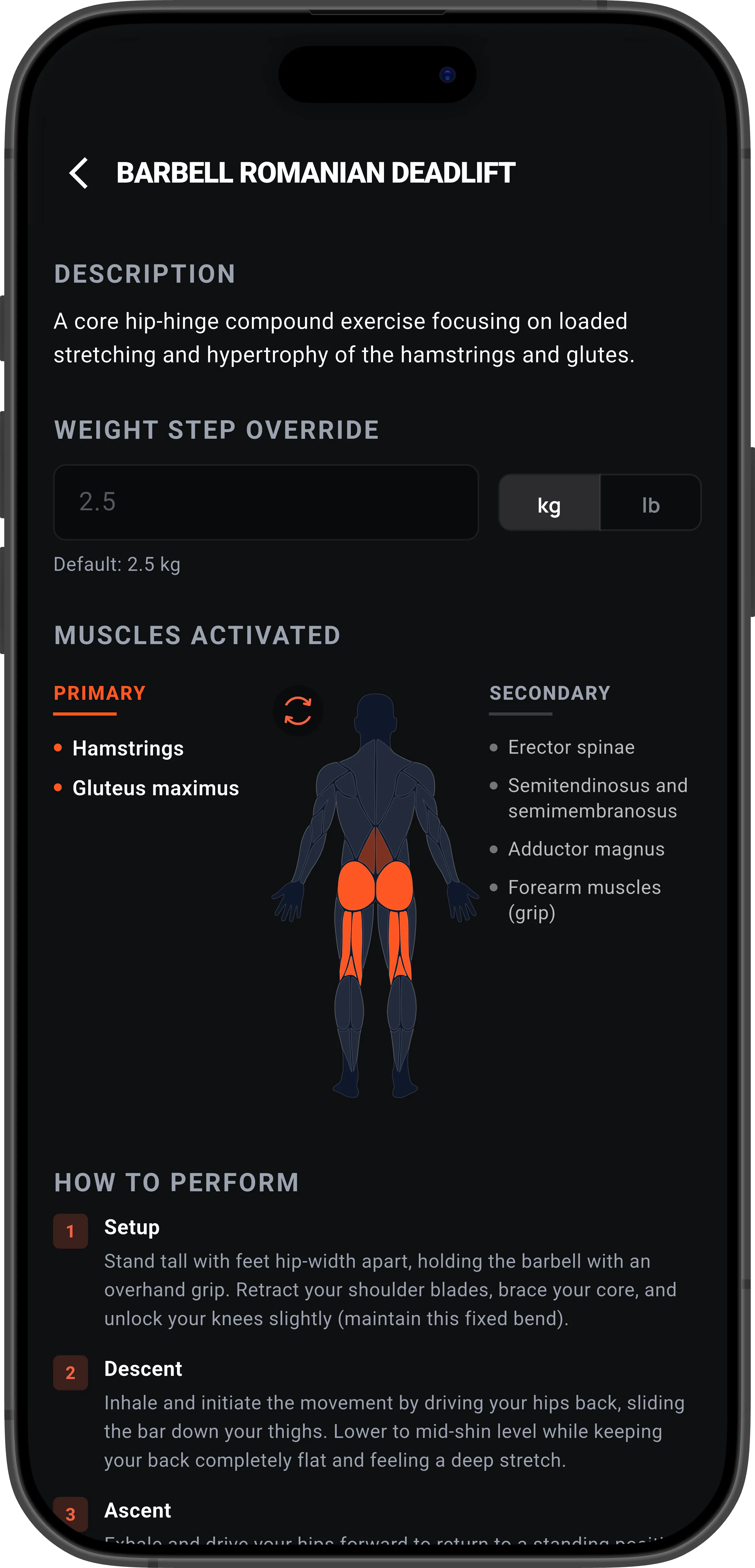 Safety details screen